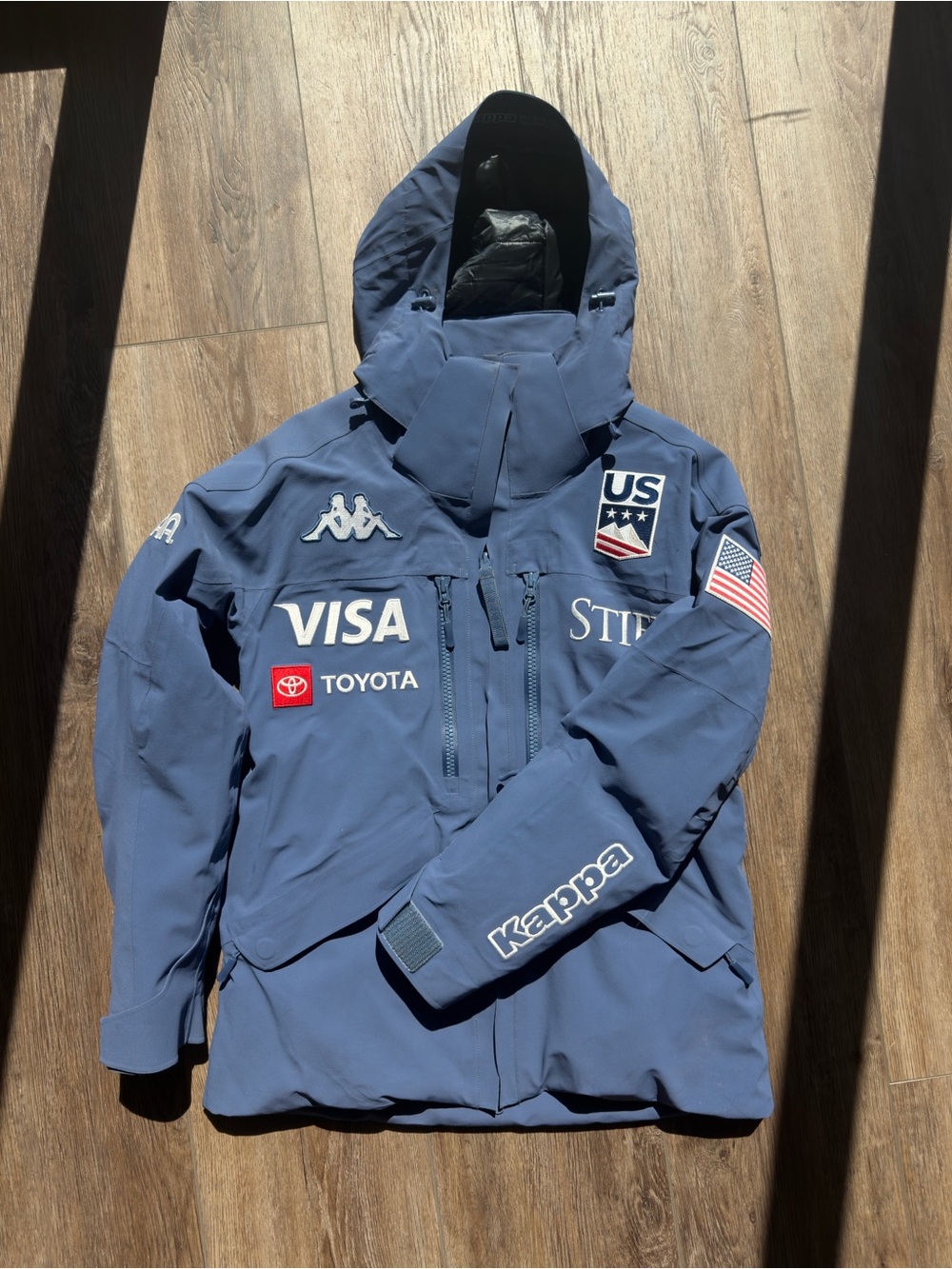 Kappa Navy Blue Ski Jacket with US Team and Sponsor Patches
